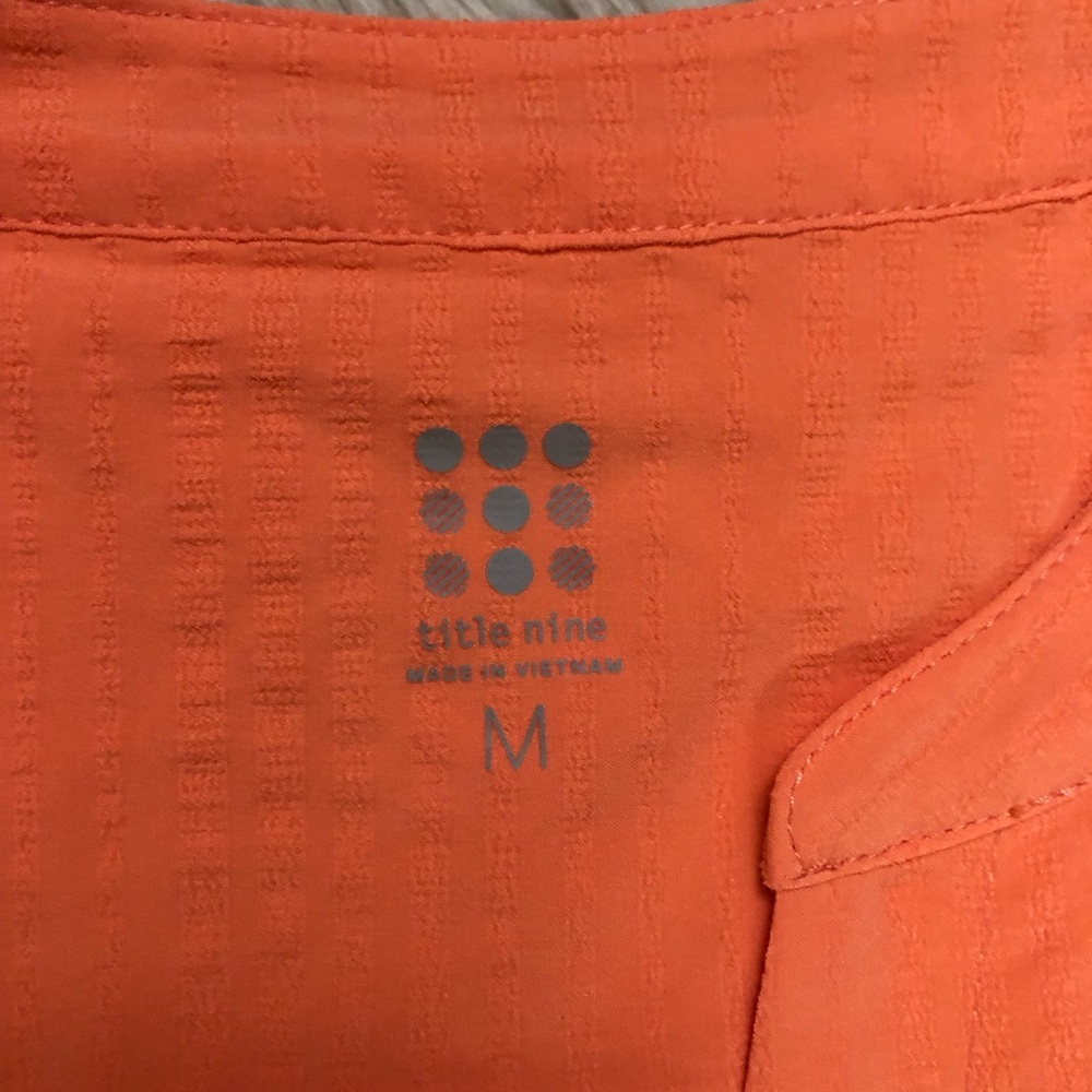 Title Nine Athletic Speed Racer Seersucker Coral Orange Tunic Dress size M - Picture 3 of 14